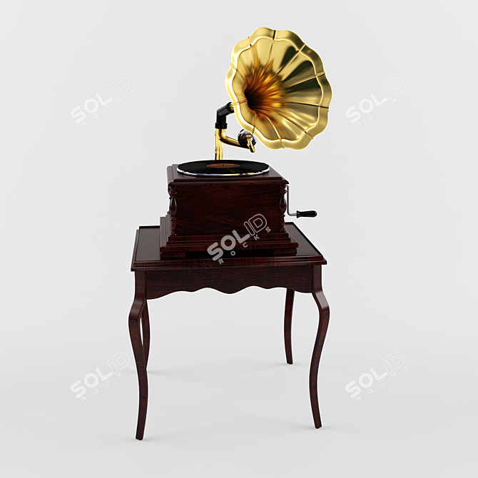 Vintage Gramophone Stand 3D model image 1