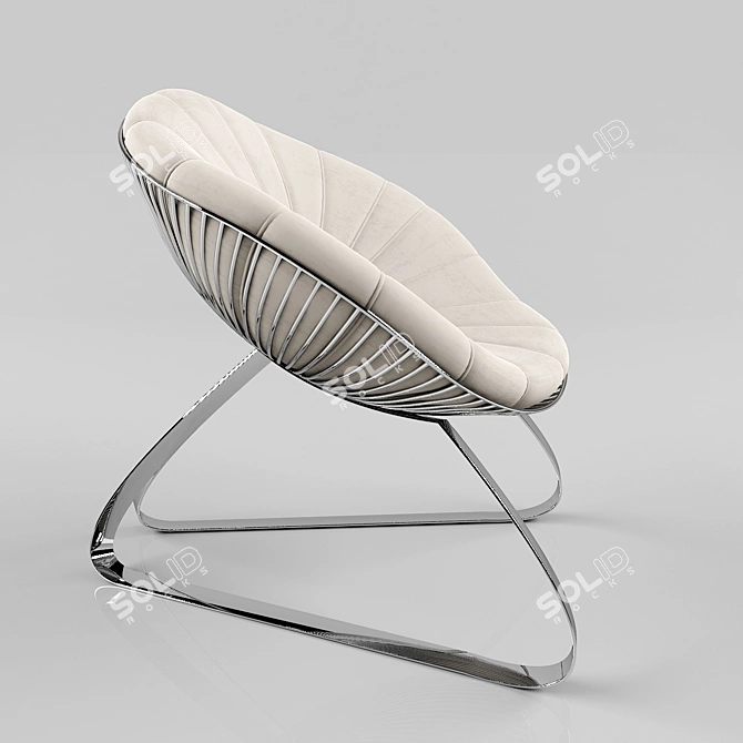 Metal Frame Soft Cushion Armchair 3D model image 3