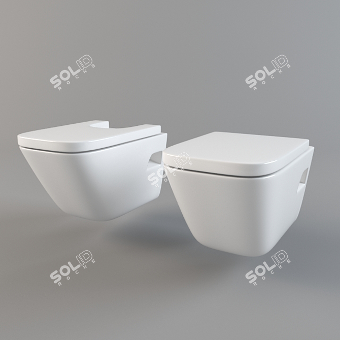 Elevated Hygiene: Roca Gap Toilet & Bidet 3D model image 1