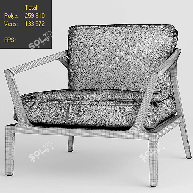 Elegant Echoes Armchair 3D model image 3