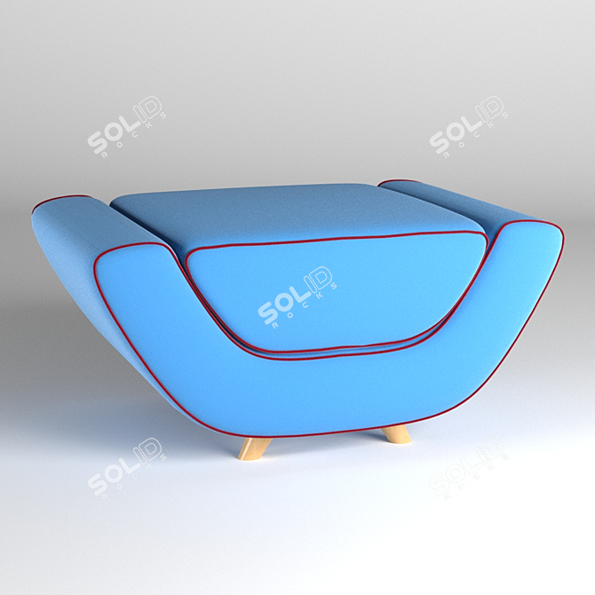 Stylish Meritalia Minah Pouf - Modern and Comfortable 3D model image 1