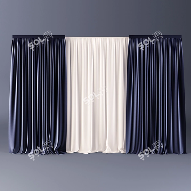 Modern Curtain: Sleek and Chic 3D model image 1