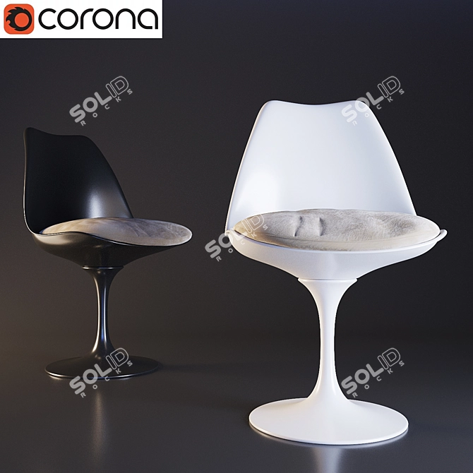 Tulip Chair: Sleek and Modern 3D model image 1