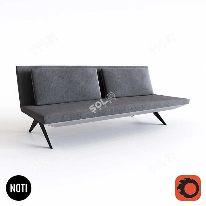 Sleek Noti Lcd Sofa: 3D Model 3D model image 1