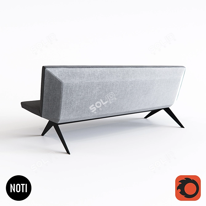 Sleek Noti Lcd Sofa: 3D Model 3D model image 2