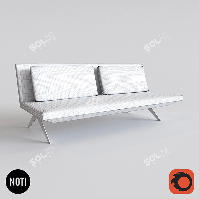 Sleek Noti Lcd Sofa: 3D Model 3D model image 3