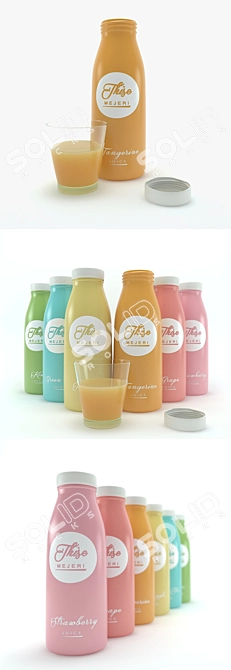 Fresh & Fruity: Six Juices 3D model image 1