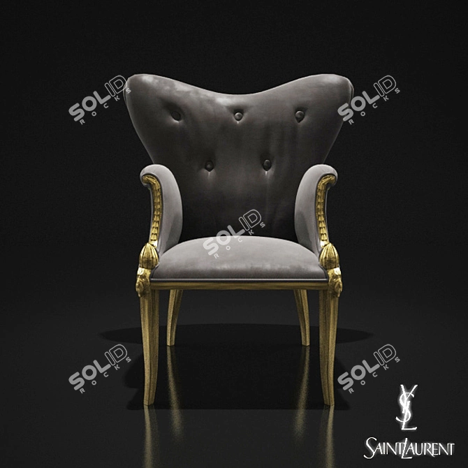 Luxurious YSL Chair: Exquisite Style 3D model image 1