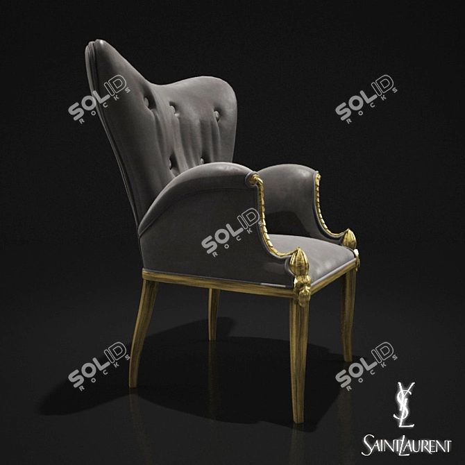 Luxurious YSL Chair: Exquisite Style 3D model image 2