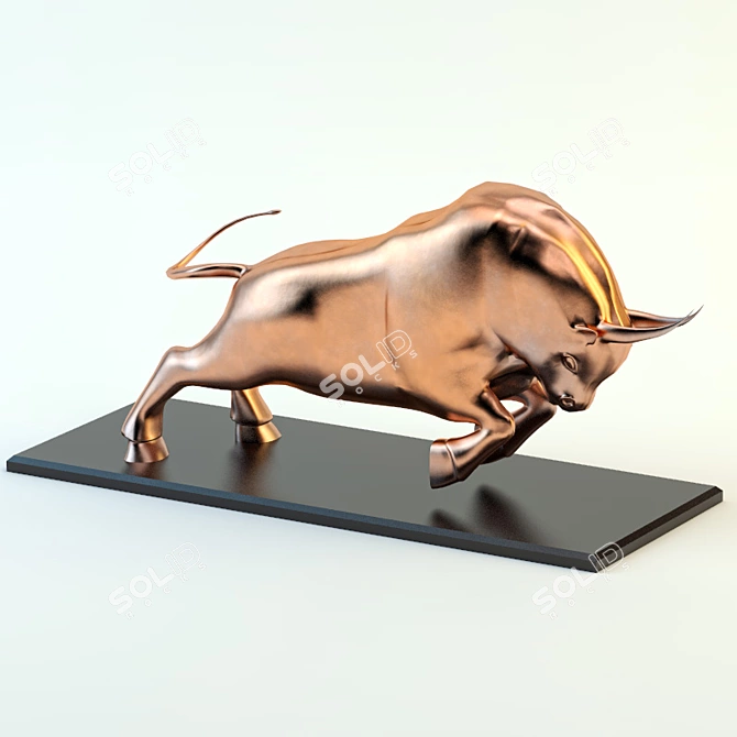  Majestic Bull Sculpture 3D model image 1