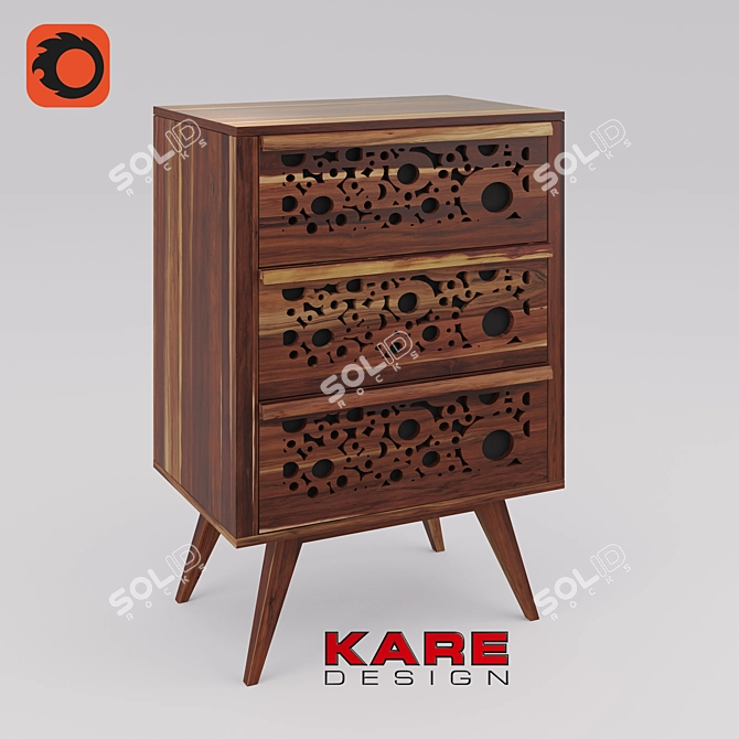 Modish Retro Chest 3D model image 1