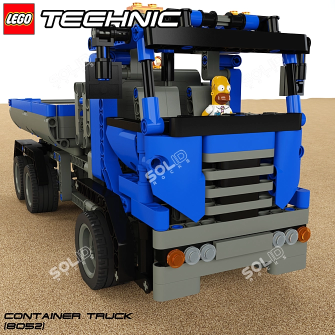 Advanced LEGO Technic Container Truck 3D model image 1