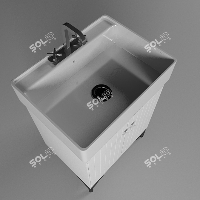 Under Sink Cabinet: White, 2 DVRTS 3D model image 2