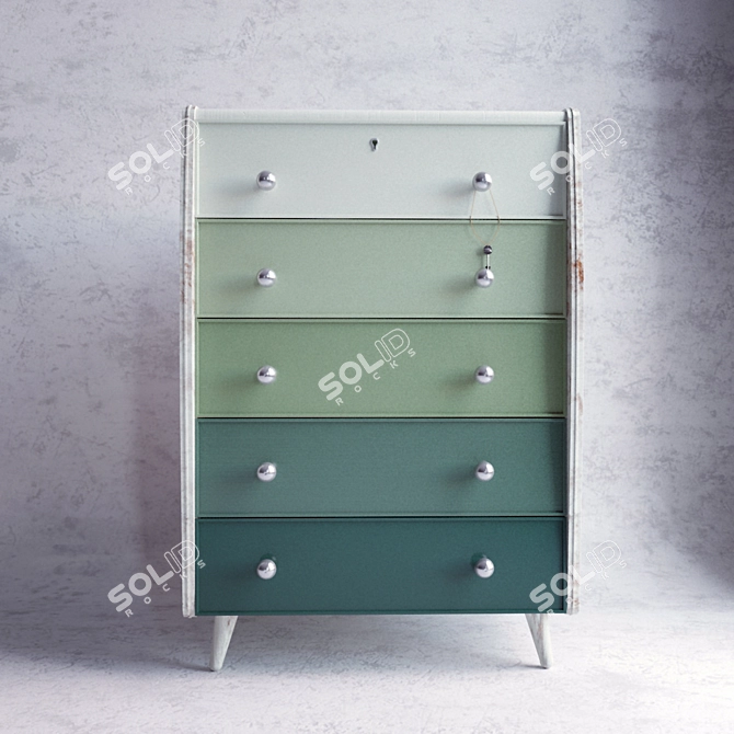 Antique-inspired Chest of Drawers 3D model image 1