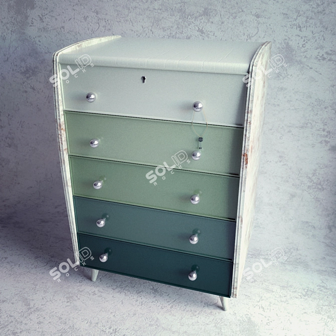 Antique-inspired Chest of Drawers 3D model image 3