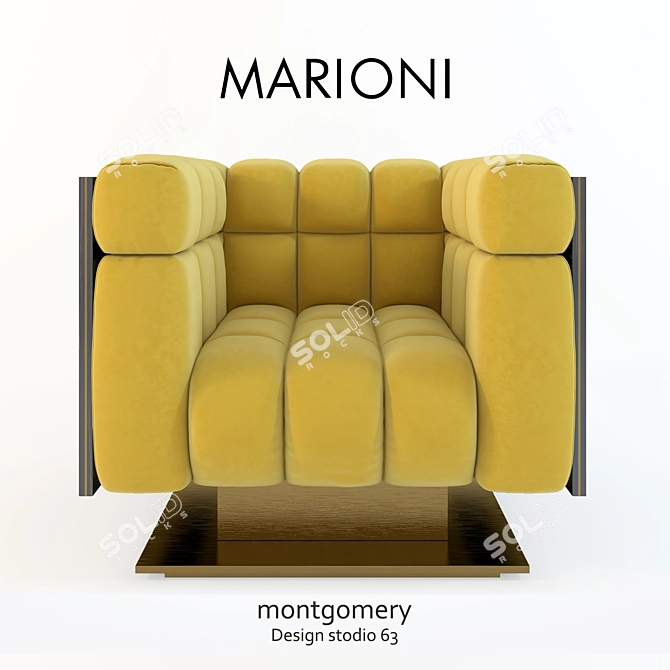 Elegant Marioni Montgomery Armchair 3D model image 1