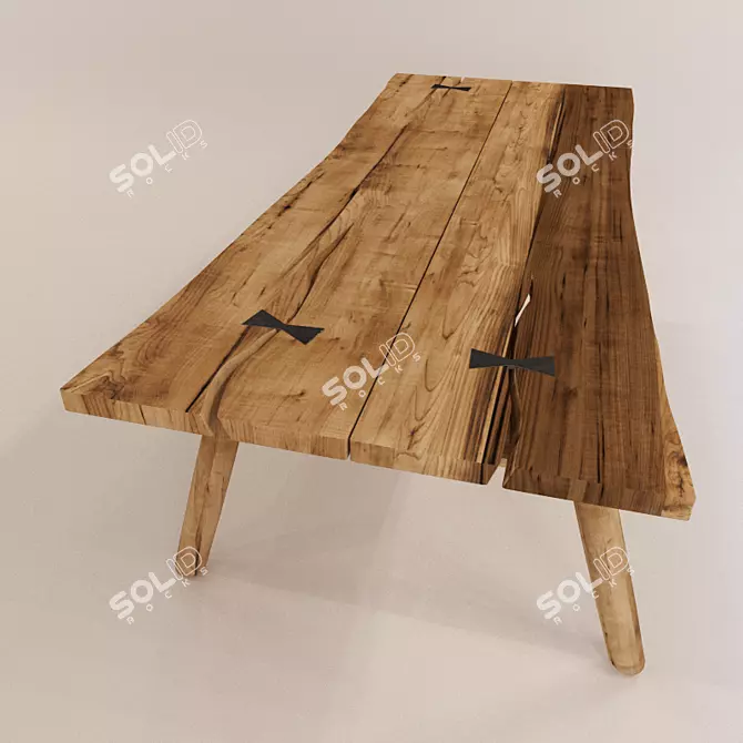 Wooden Loft Style Table 3D model image 1