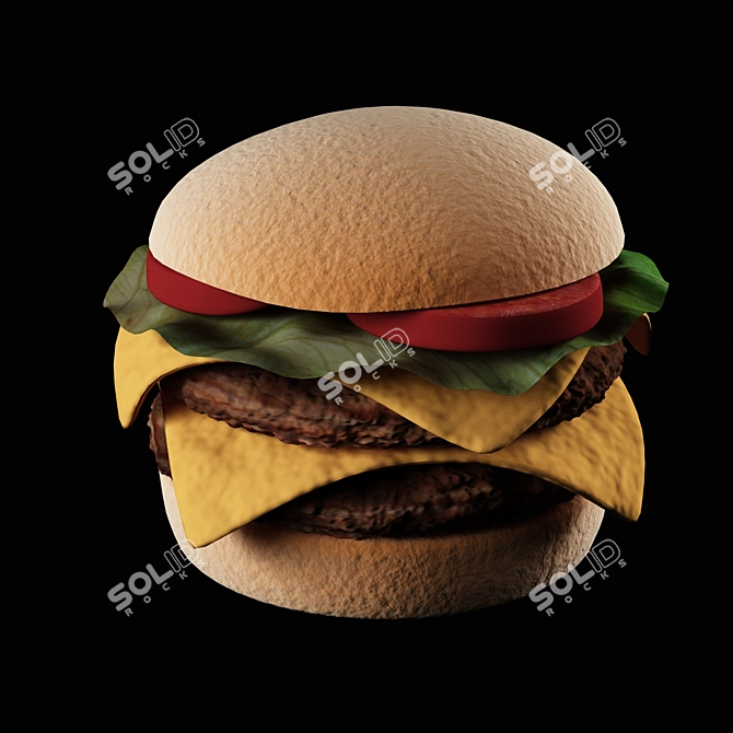 Classic Burger: Juicy, Delicious & Irresistible 3D model image 1