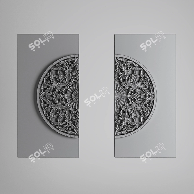 Sleek Panel Rohol - 610mm Height 3D model image 3