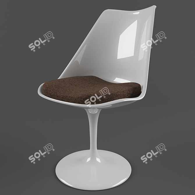 Modern Fiberglass Tulip Chair 3D model image 1