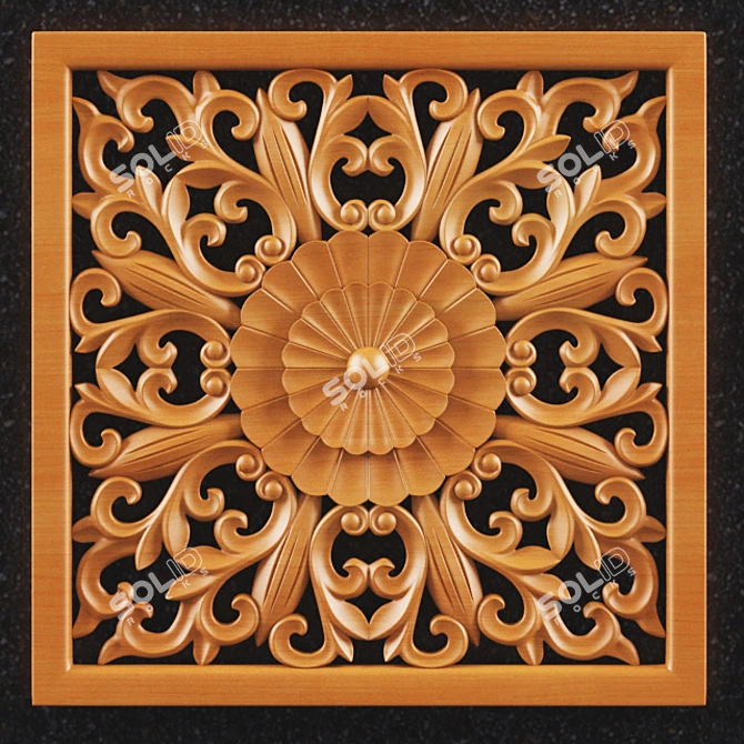 Russian Wood Carving: Authentic Wooden Texture 3D model image 1