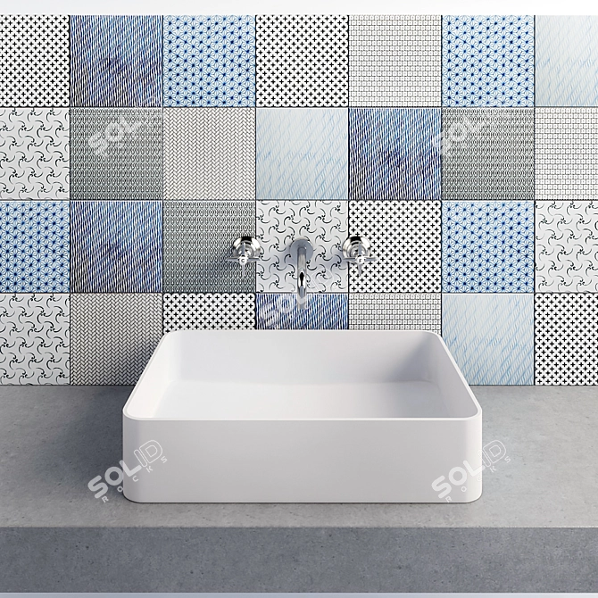 Shell HI-MACS® Sink & Stella Faucet 3D model image 1