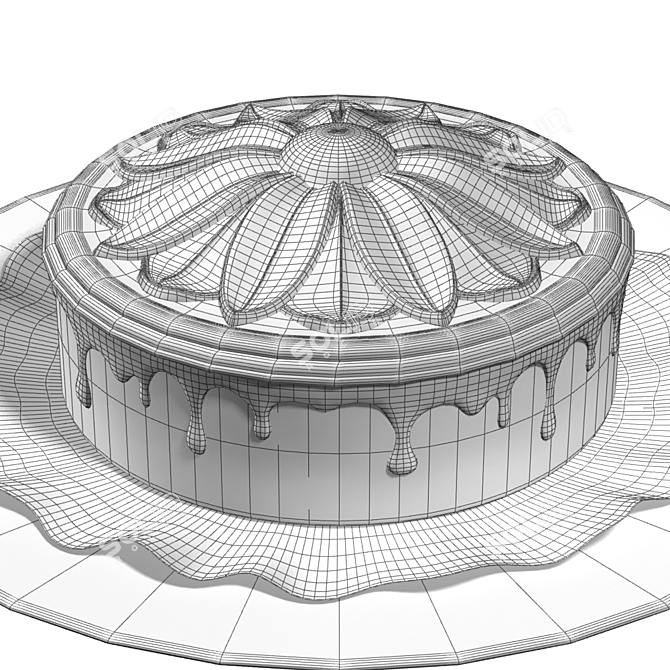 Delicious Chocolate Cake 3D model image 3