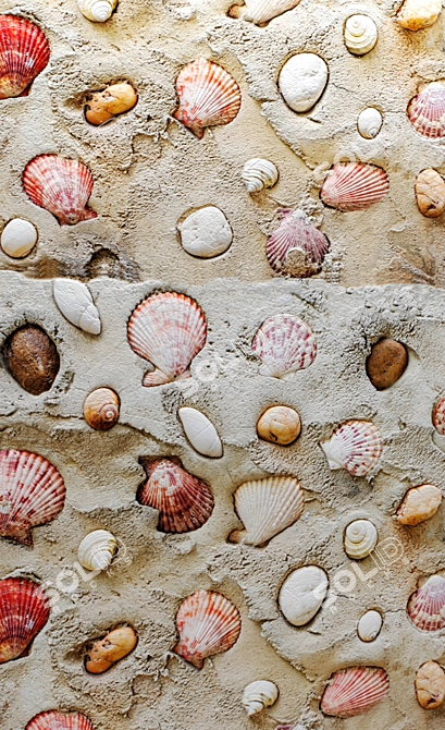 Seashell Paradise: Coastal Wall Décor 3D model image 2