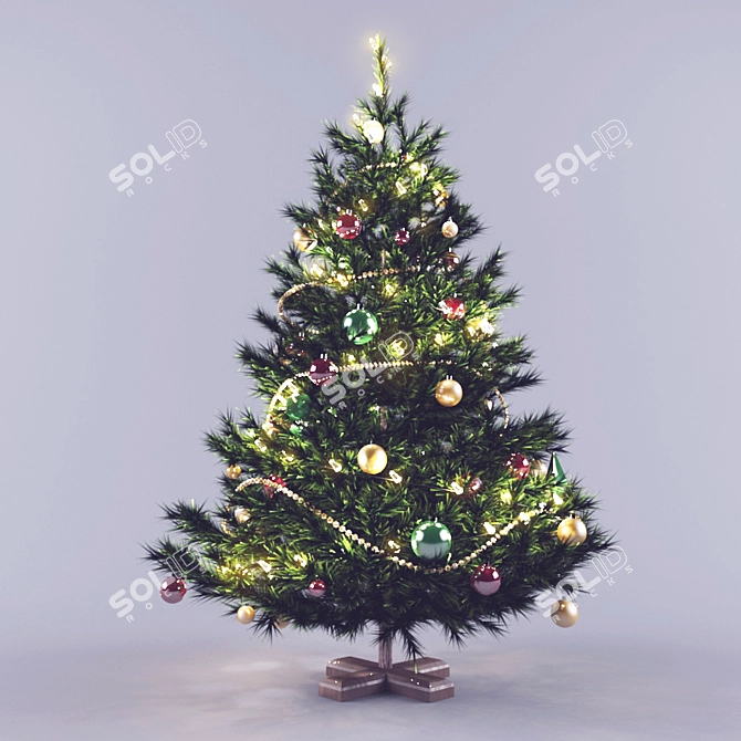 2 Meter Christmas Tree 3D model image 1