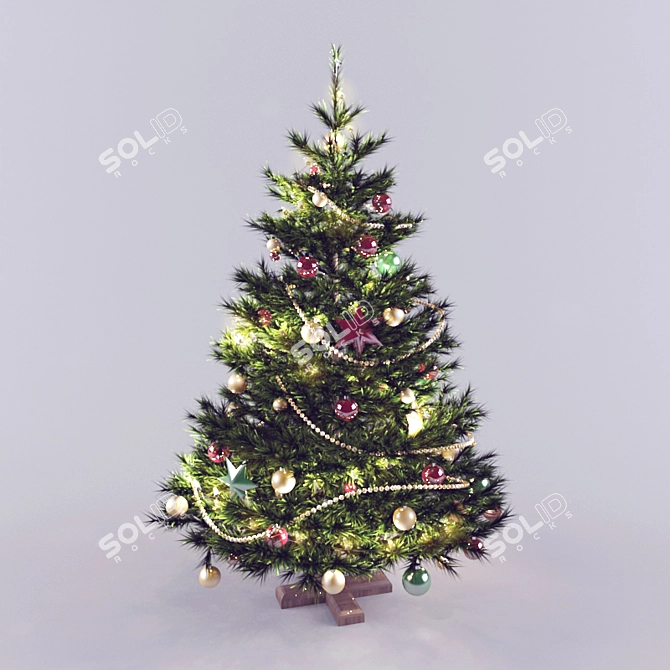 2 Meter Christmas Tree 3D model image 2