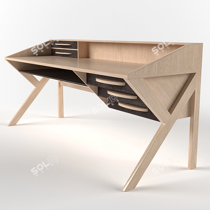Modern Foldable Desk 3D model image 1