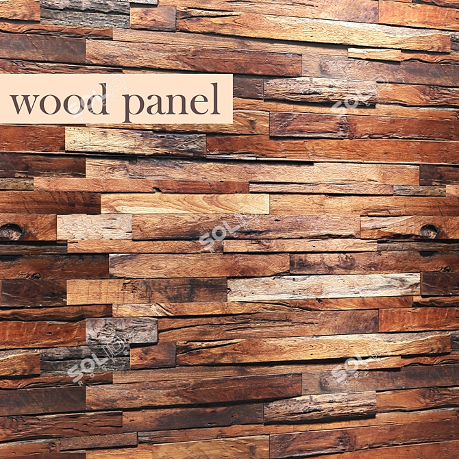  Rustic Wood Panel: Authentic and Timeless 3D model image 1