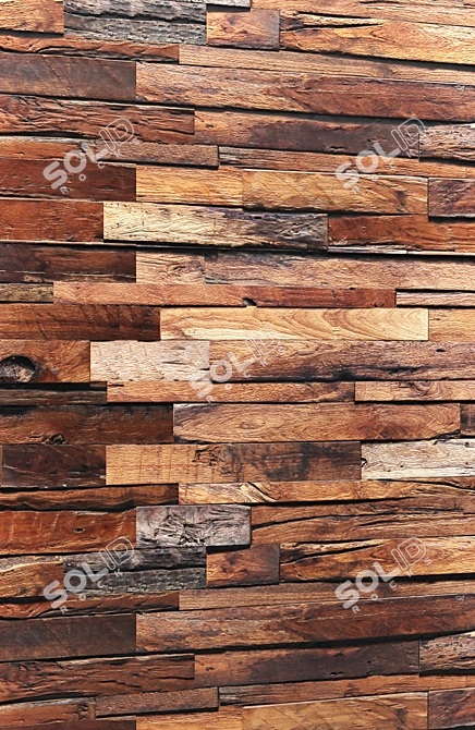  Rustic Wood Panel: Authentic and Timeless 3D model image 2