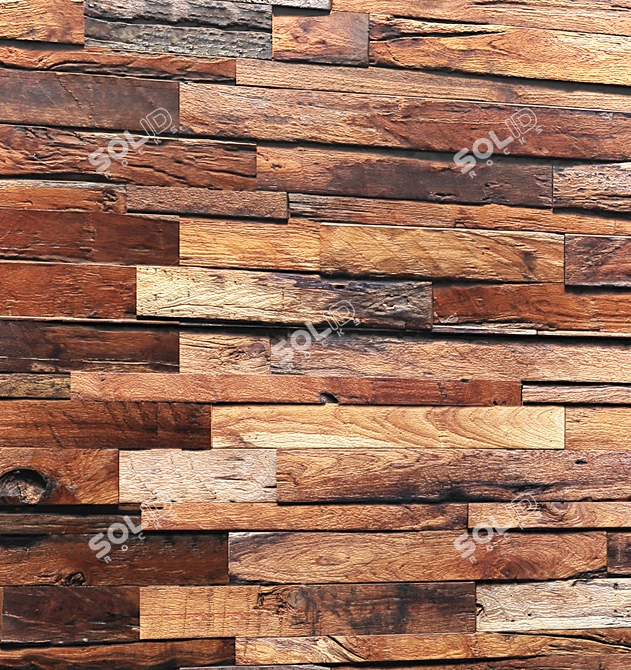  Rustic Wood Panel: Authentic and Timeless 3D model image 3