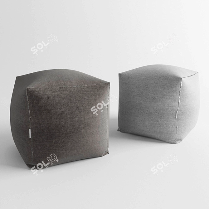 Title: Modern Ethnic Pouf 3D model image 1