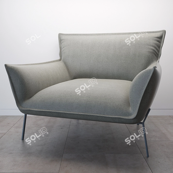 Sleek and Stylish: Jardan Lewis Leather Sofa 3D model image 1