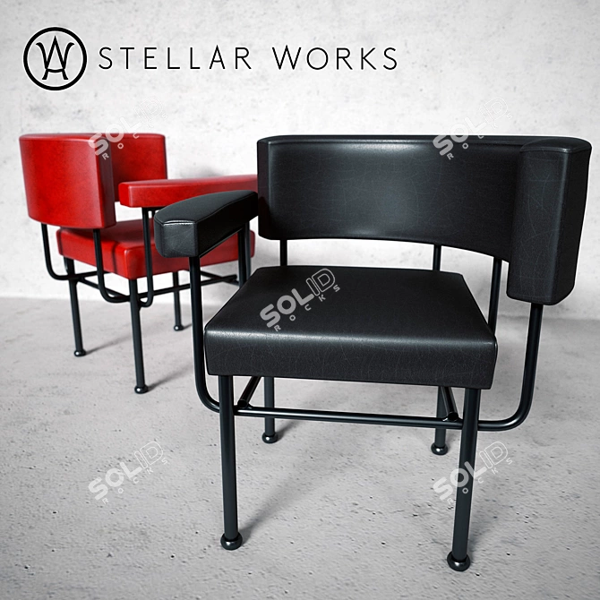 Stellar Works Cotton Club Chair: Elegant and Comfortable 3D model image 1