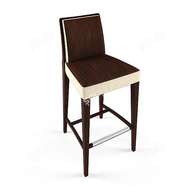 Newport Barstool - Modern Design, Brown & Ivory 3D model image 3