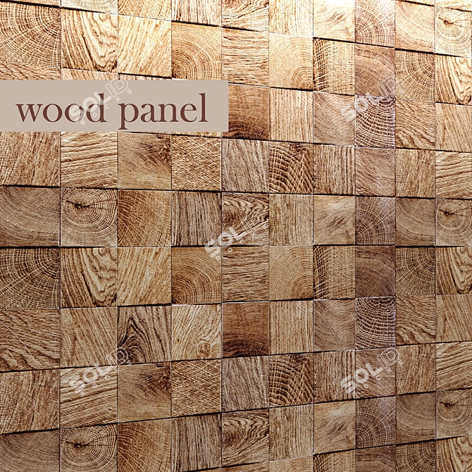 Wooden Panel: Natural Elegance 3D model image 1