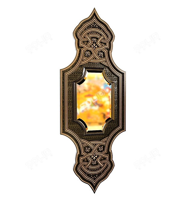 Uzbek Style Mirrored Panel: Interior Décor 3D model image 1