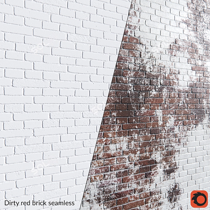Rusty Red Brick: Seamless & Procedural Texture 3D model image 1