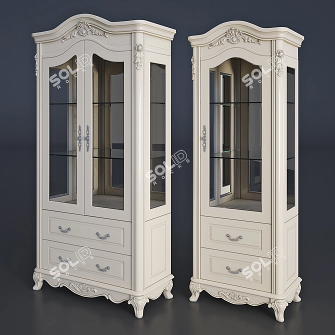 Elegant Milano Showcases - Two Sizes 3D model image 1