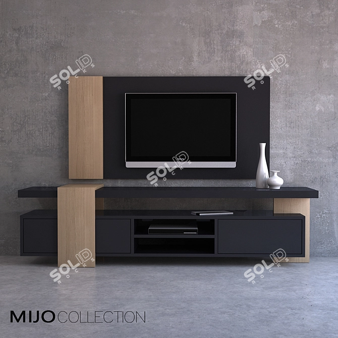 Modern Chest + TV Panel: Grupo Mobilfresno Mijo Collection 3D model image 1