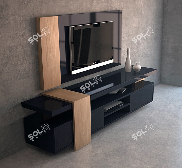 Modern Chest + TV Panel: Grupo Mobilfresno Mijo Collection 3D model image 2