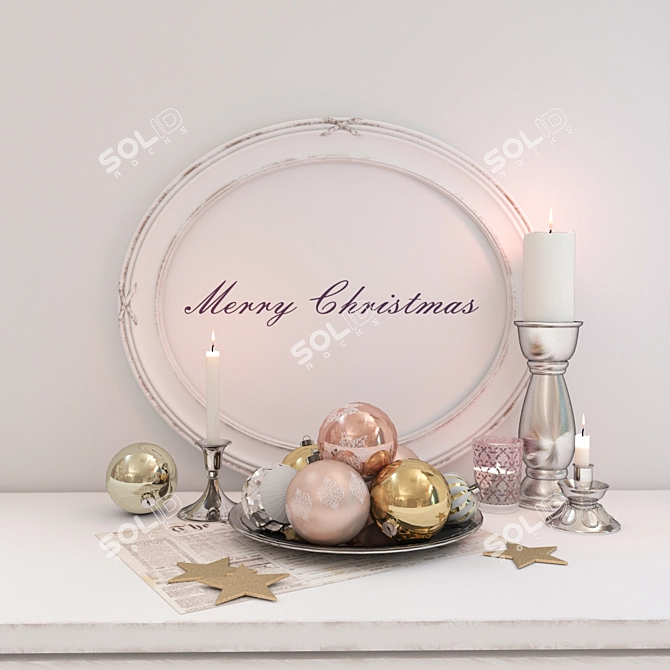 Festive Holiday Decorations 3D model image 1