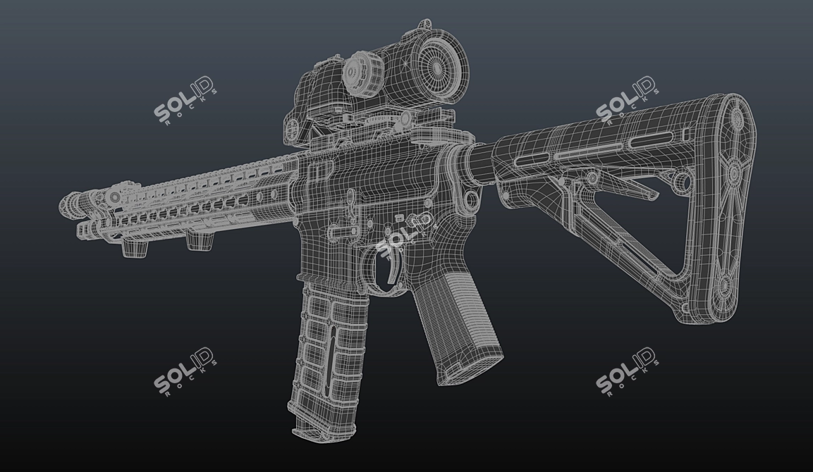 Custom AR-15: Precision Weapon Bundle 3D model image 3