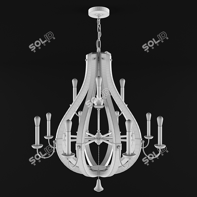 Elegant Middlefield Chandelier - 12 Candle Design 3D model image 2