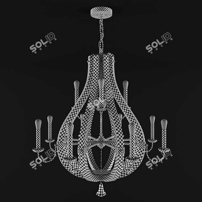 Elegant Middlefield Chandelier - 12 Candle Design 3D model image 3