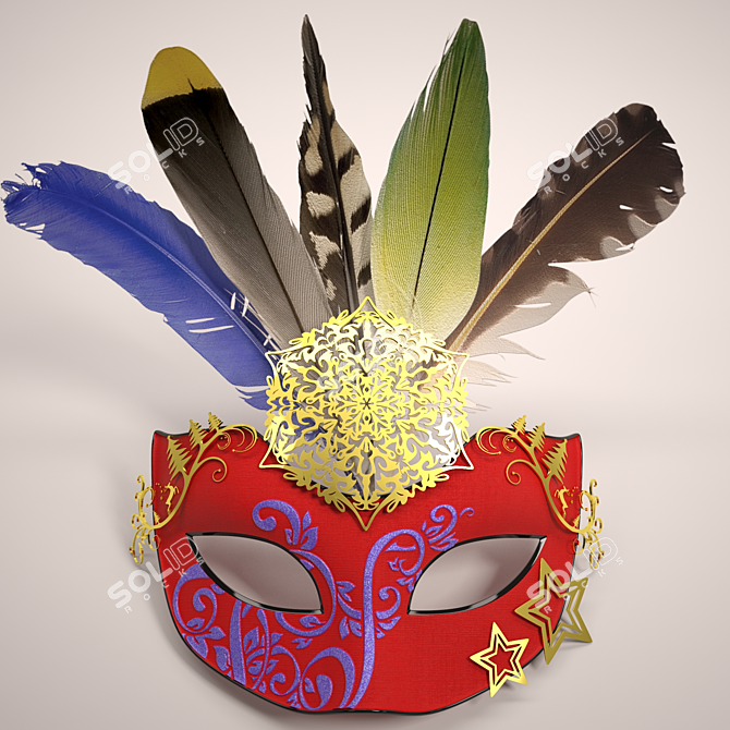 Festive New Year Mask 3D model image 1