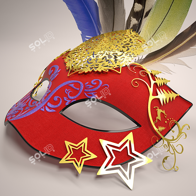 Festive New Year Mask 3D model image 2